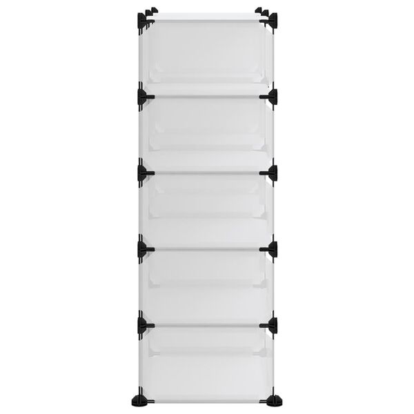 vidaXL Shoe Rack Transparent 84x32x88.5 cm PP