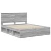 vidaXL Bed Frame Grey Sonoma 160 x 200 cm Solid Pine Wood