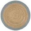 vidaXL Handmade Rug Jute with Olive Green Border 210 cm