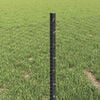 vidaXL Fence with Post Grey 0.4 x 10 m Steel and PVC