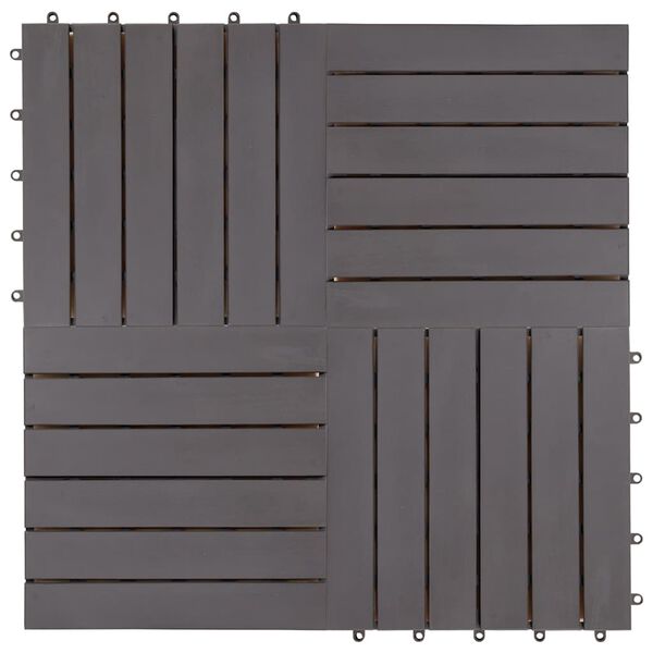 vidaXL Decking Tiles 20 pcs Grey Wash 30x30 cm Solid Acacia Wood