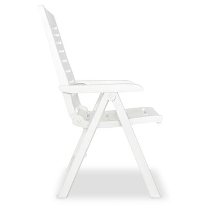 vidaXL Reclining Garden Chairs 2 pcs Plastic White
