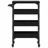 vidaXL Kitchen Trolley Black Oak 53 x 20 x 76 cm Engineered Wood