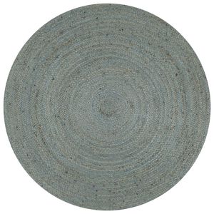 vidaXL Handmade Rug Jute Round 120 cm Olive Green