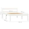vidaXL Bed Frame without Mattress White Solid Pine Wood 100x200 cm