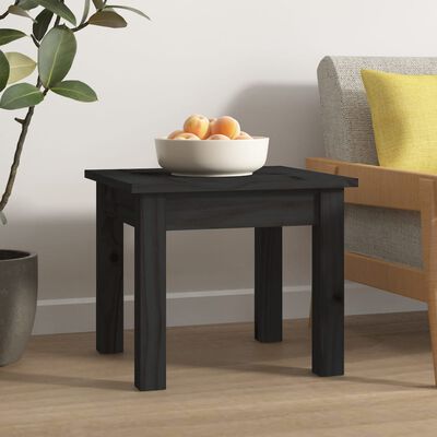 vidaXL Coffee Table Black 35x35x30 cm Solid Wood Pine