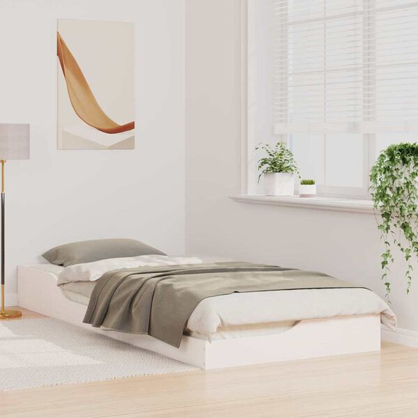 vidaXL Bed Frame White 80 x 220 cm Solid Pine Wood