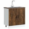 vidaXL Sink Base Cabinet&nbsp;"Porto" Smoked Oak 80x46x81.5 cm&nbsp;Engineered Wood