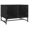 vidaXL Coffee Table with Glass Doors Black 68.5x50x50 cm