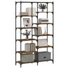 vidaXL Bookshelf Smoked Oak 100x32x170 cm Engineered Wood and Iron