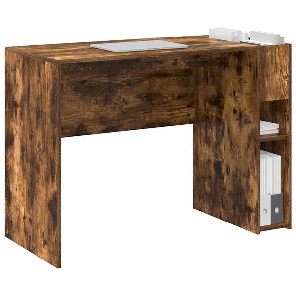 vidaXL Desk Smoked Oak 109 x 50 x 78 cm Engineered Wood