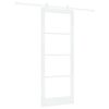 vidaXL Sliding Door ORKDAL White 83 x 211 cm Solid Pine Wood and Glass