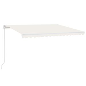 vidaXL Manual Retractable Awning with LED 450x300 cm Cream (313202+313168)