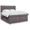 vidaXL Box Spring Bed with Mattress Grey 200x200 cm Faux Leather