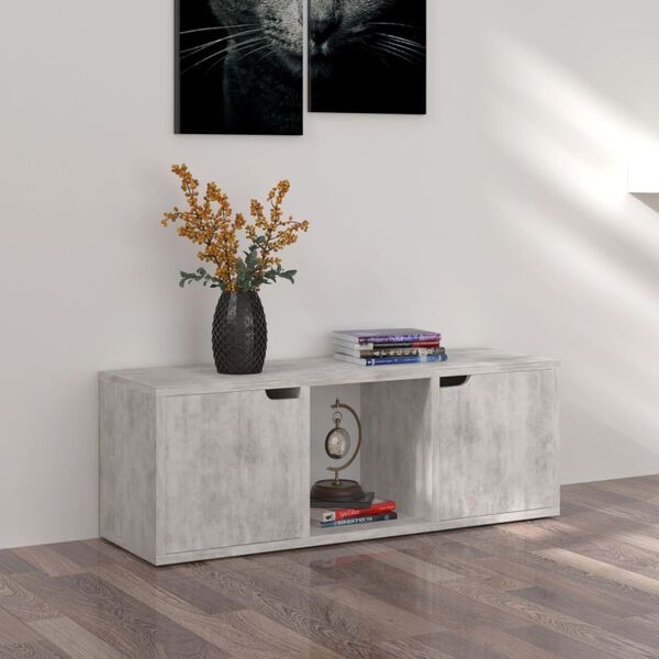 vidaXLTV Cabinet Concrete 88.5x27.5x30.5 cm Engineered Wood