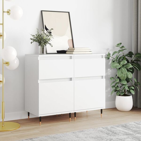 vidaXL Sideboards 2 pcs White 40x35x70 cm Engineered Wood