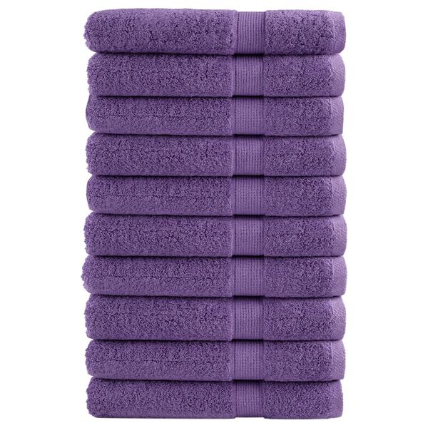 vidaXL Premium Towels SOLUND 10 pcs Purple 100x200 cm 600 gsm