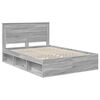 vidaXL Bed Frame with Drawer Grey Sonoma 150 x 200 cm Solid Pine Wood