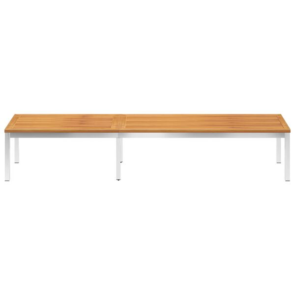 vidaXL Sun Lounger Solid Acacia Wood and Stainless Steel