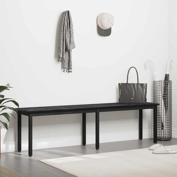vidaXL Bench Black Oak 160 x 35 x 45 cm Engineered Wood