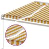 vidaXL Manual Retractable Awning with LED 500x300 cm Yellow and White