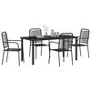 vidaXL Garden Dining Set 5 pcs Black Powder-Coated Steel
