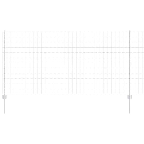 vidaXL Fence with Post Silver 1.2 x 10 m Steel