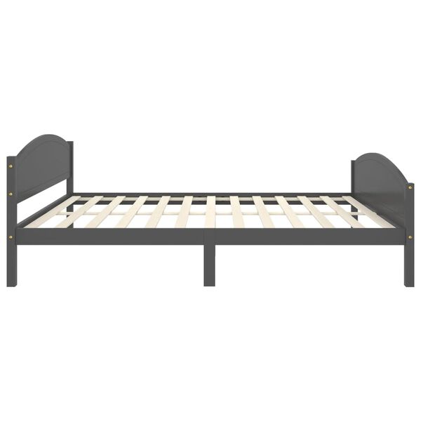 vidaXL Bed Frame without Mattress Dark Grey Solid Wood Pine 140x200 cm (322049+2x321990)