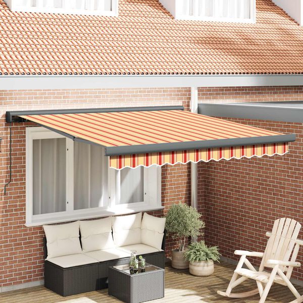 vidaXL Retractable Awning Yellow and Orange 300 x 250 cm