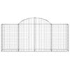 vidaXL Arched Gabion Basket 200x30x80/100 cm Galvanised Iron