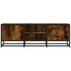 vidaXL TV Cabinet Smoked Oak 120x35x41 cm Engineered Wood and Metal