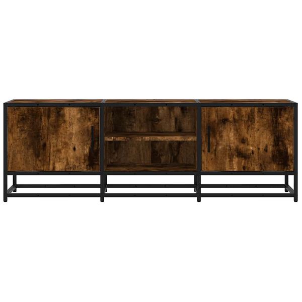 vidaXL TV Cabinet Smoked Oak 120x35x41 cm Engineered Wood and Metal