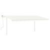 vidaXL Manual Retractable Awning with Posts 5x3 m Cream