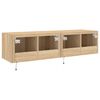 vidaXL TV Wall Cabinets with LED Lights 2 pcs Sonoma Oak 60x35x31 cm