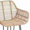 vidaXL Bar Chair 2 pcs Natural 55 x 52 x 92 cm Rattan and Iron