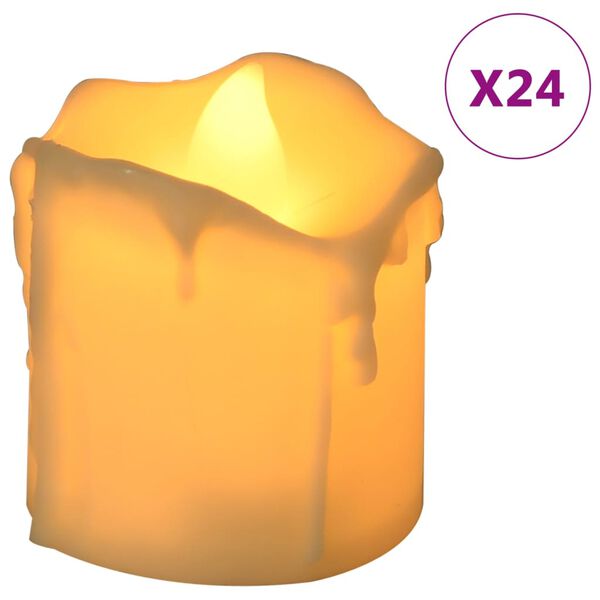 vidaXL Flameless Electric Tea Lights LED Candles 24 pcs Warm White