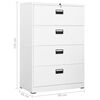 vidaXL Filing Cabinet White 90x46x134 cm Steel