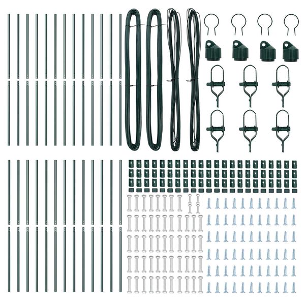 vidaXL Fence Post 26 pcs Green 3.2 x 3.2 x 170 cm Steel