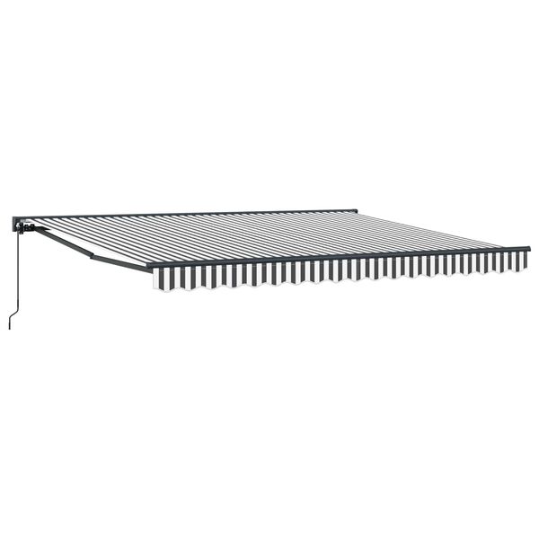 vidaXL Retractable Awning Manual Anthracite and White 400 x 300 cm