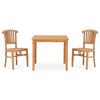vidaXL 3 Piece Garden Dining Set Solid Teak Wood