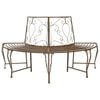 vidaXL Tree Bench 4-Seater 160 x 80 x 89 cm Steel Antique Brown