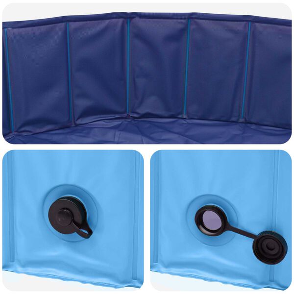vidaXL Foldable Dog Swimming Pool Folding Blue 80 x 80 x 20 cm PVC