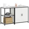 vidaXL Kitchen Storage Set with Shelf 2 pcs White Cold-rolled Steel