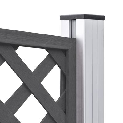 vidaXL WPC Fence Set 2 Square 353x185 cm Grey