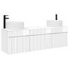 vidaXL Bathroom Cabinet Set 3 pcs High Gloss White 49 x 44.5 x 65.5 cm