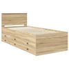 vidaXL Daybed Manual Sonoma Oak and Black 90 x 200 cm Engineered Wood