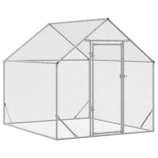 vidaXL Chicken Cage Silver 200x170x177cm Galvanised Steel