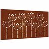 vidaXL Garden Wall Decoration 105x55 cm Corten Steel Flower Design