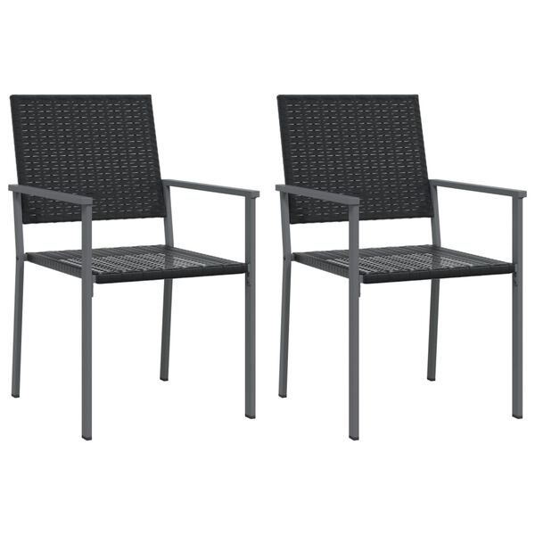 vidaXL 3 Piece Garden Dining Set Poly Rattan and Steel