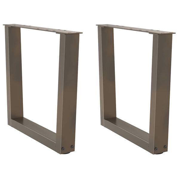 vidaXL Coffee Table Legs V-Shape 2 pcs Natural Steel 60x(42-43.3) cm Steel